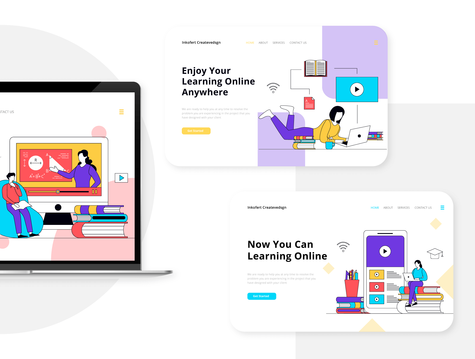 9个在线教育插画风格素材包