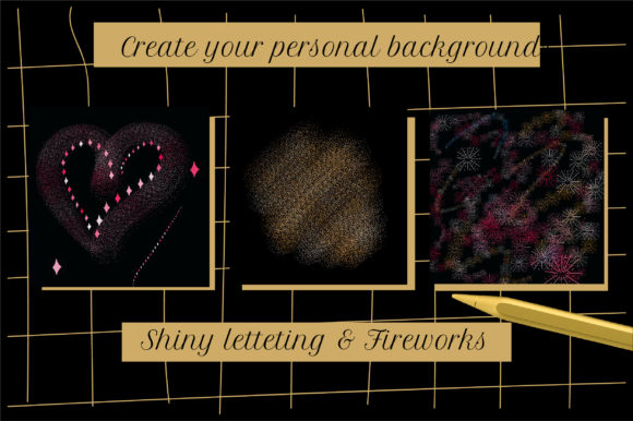 闪闪发光的新年主题Procreate印章笔刷