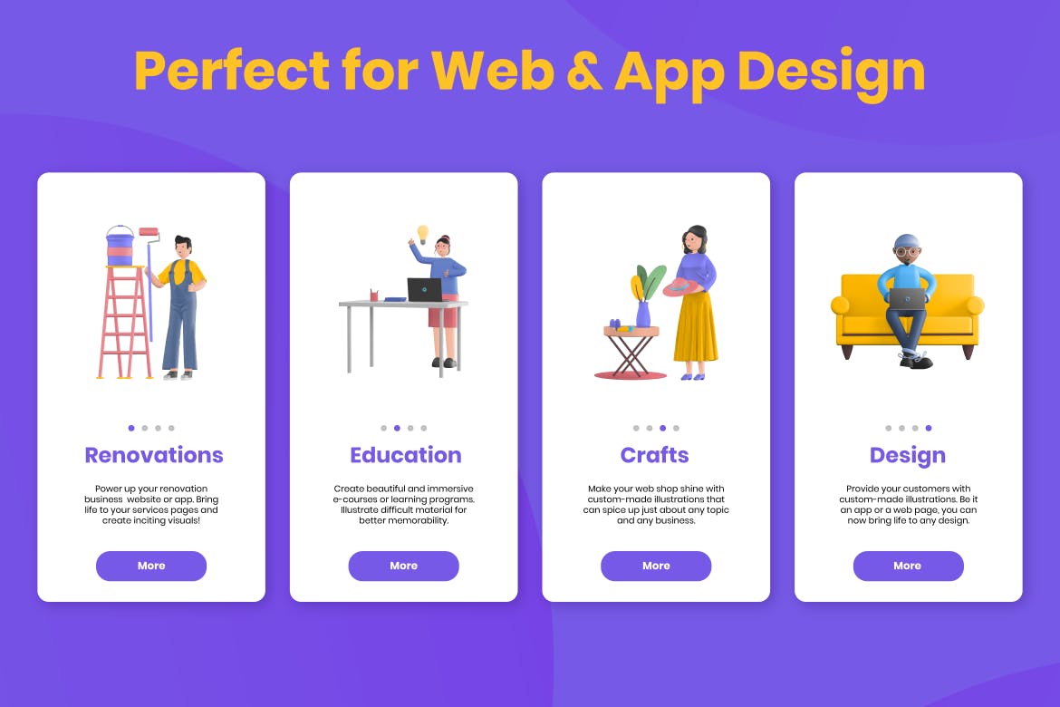 高端时尚C4D立体人物插画素材模型合集