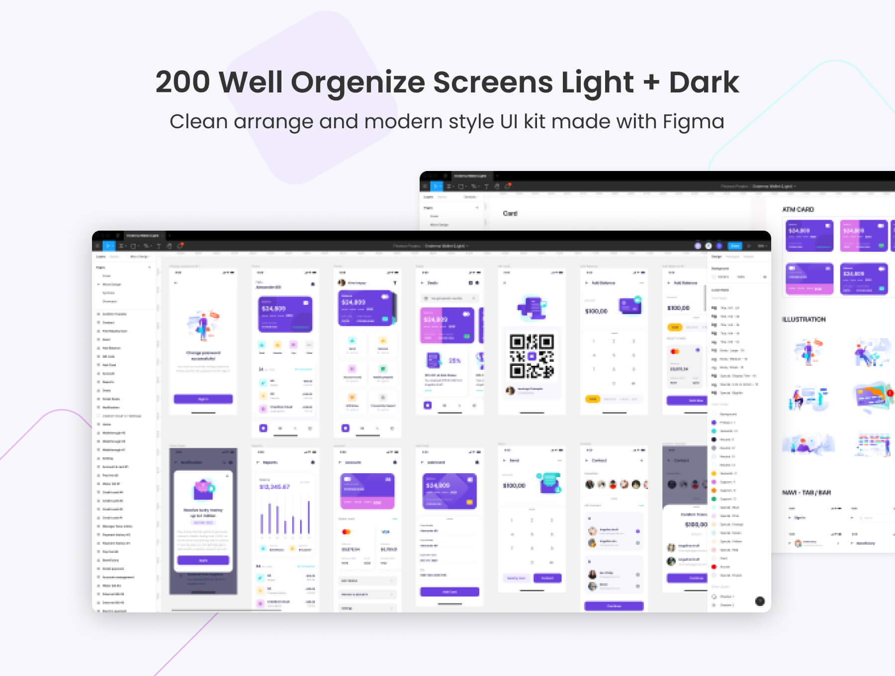 200+金融钱包主题的APP UI KIT组件素材包