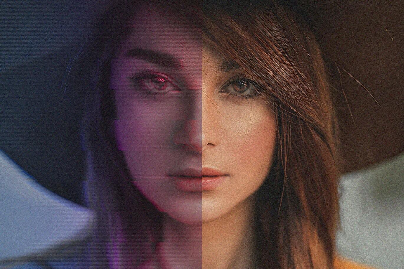 一套高品质抖音小视频渐变小故障图层PSD样式