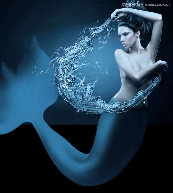 巧用PS合成创意美人鱼海报