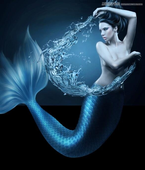 巧用PS合成创意美人鱼海报