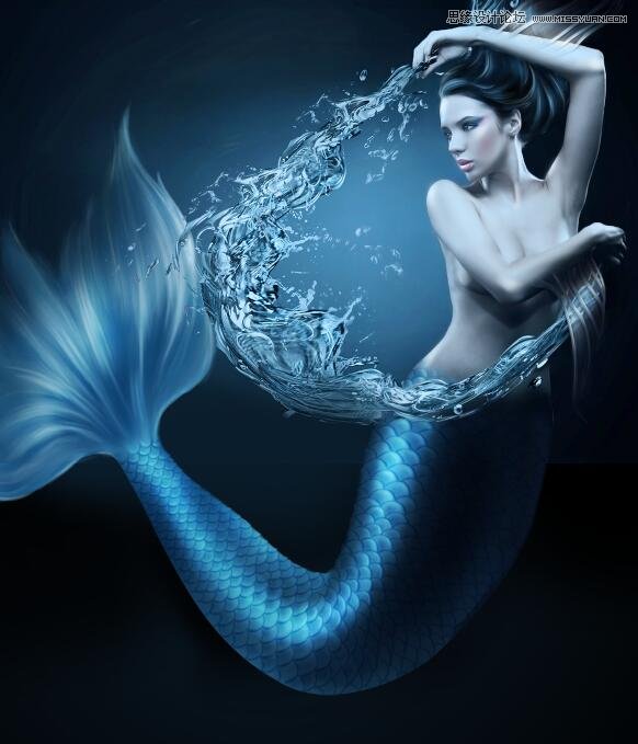 巧用PS合成创意美人鱼海报