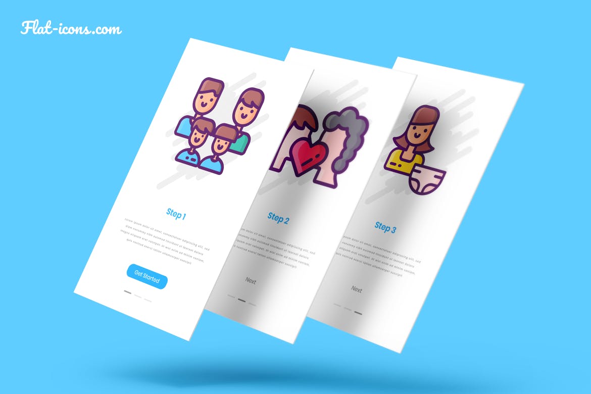 50个家庭关系的图标素材（AI,EPS,PNG,SVG）