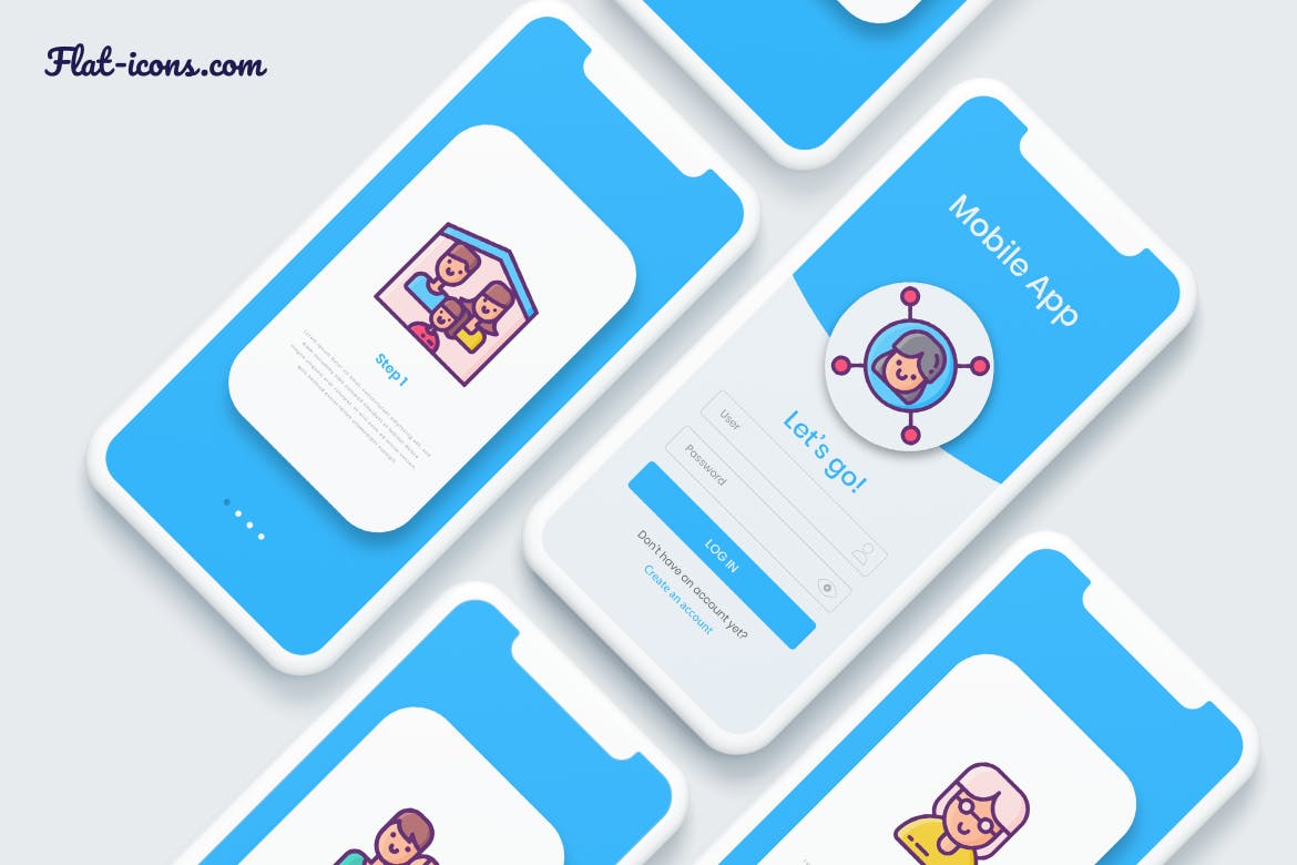 50个家庭关系的图标素材（AI,EPS,PNG,SVG）