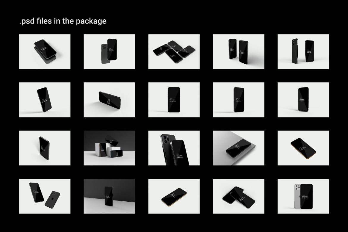 20个非常漂亮的iPhone 12 Pro手机样机PSD素材包