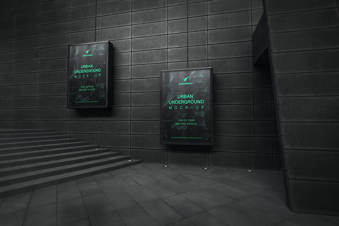 10个非常高品质的都市地铁公交站车站灯箱广告牌VI样机PSD素材包