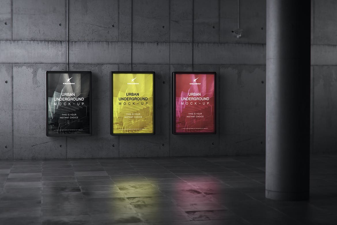 10个非常高品质的都市地铁公交站车站灯箱广告牌VI样机PSD素材包