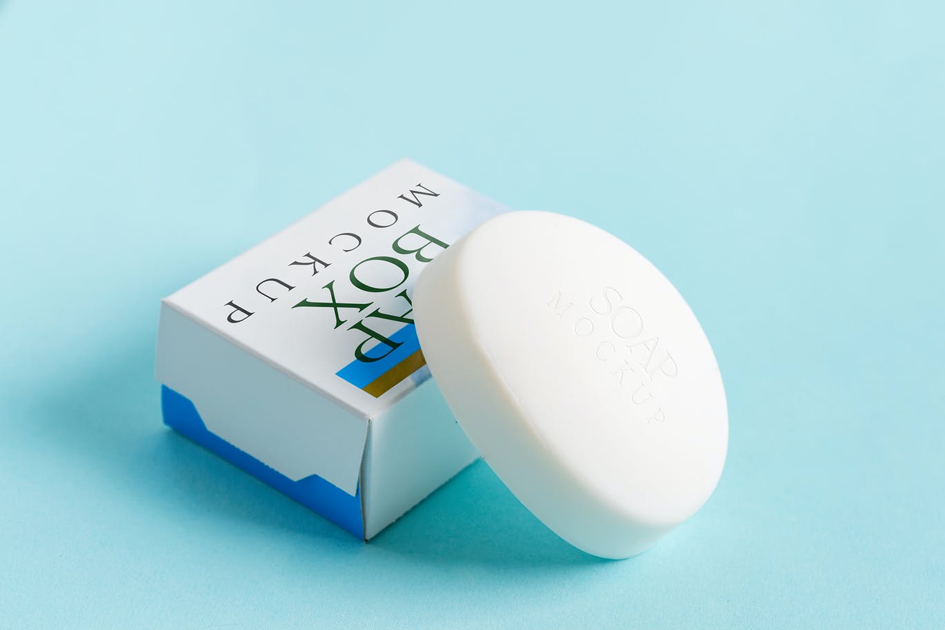 高端逼真肥皂香皂包装设计VI样机PSD素材