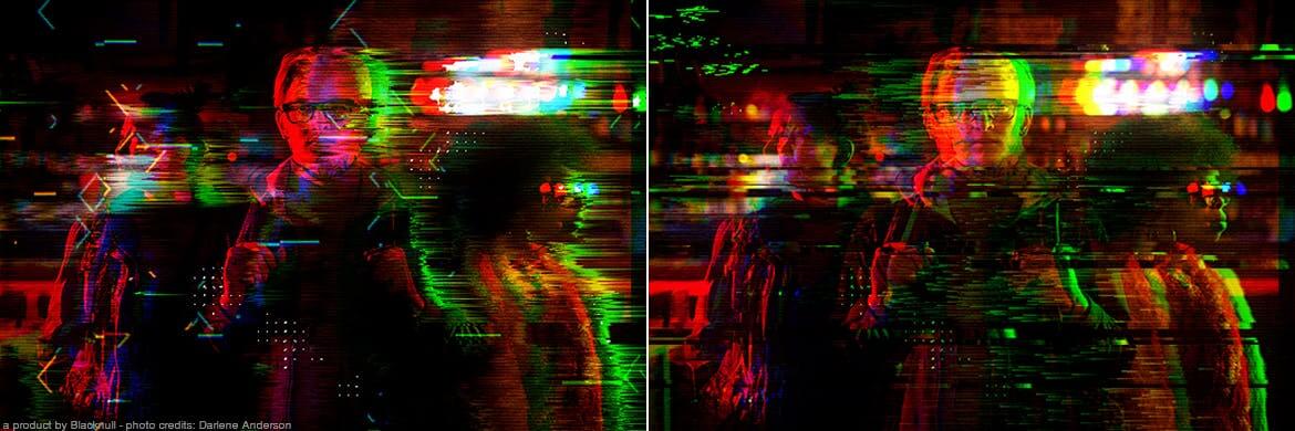 高端时尚抖音小视频动画故障风格PS动作素材