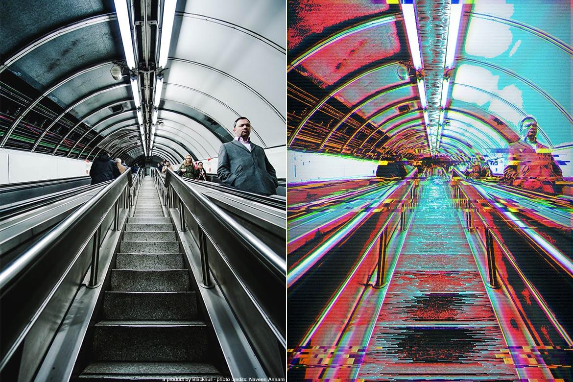 高端时尚抖音小视频动画故障风格PS动作素材