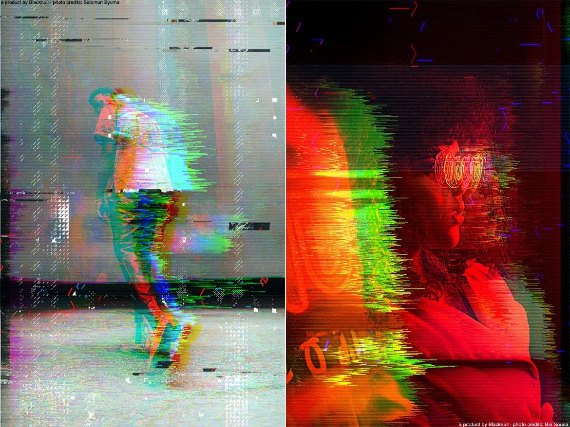 高端时尚抖音小视频动画故障风格PS动作素材