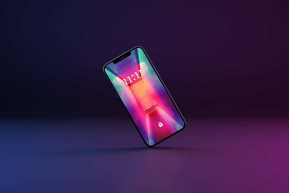 一套非常时尚的多角度iPhone APP UI样机PSD素材包