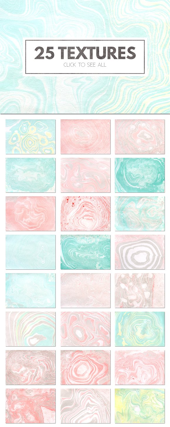 25个色调清新柔和的大理石纹理图形素材