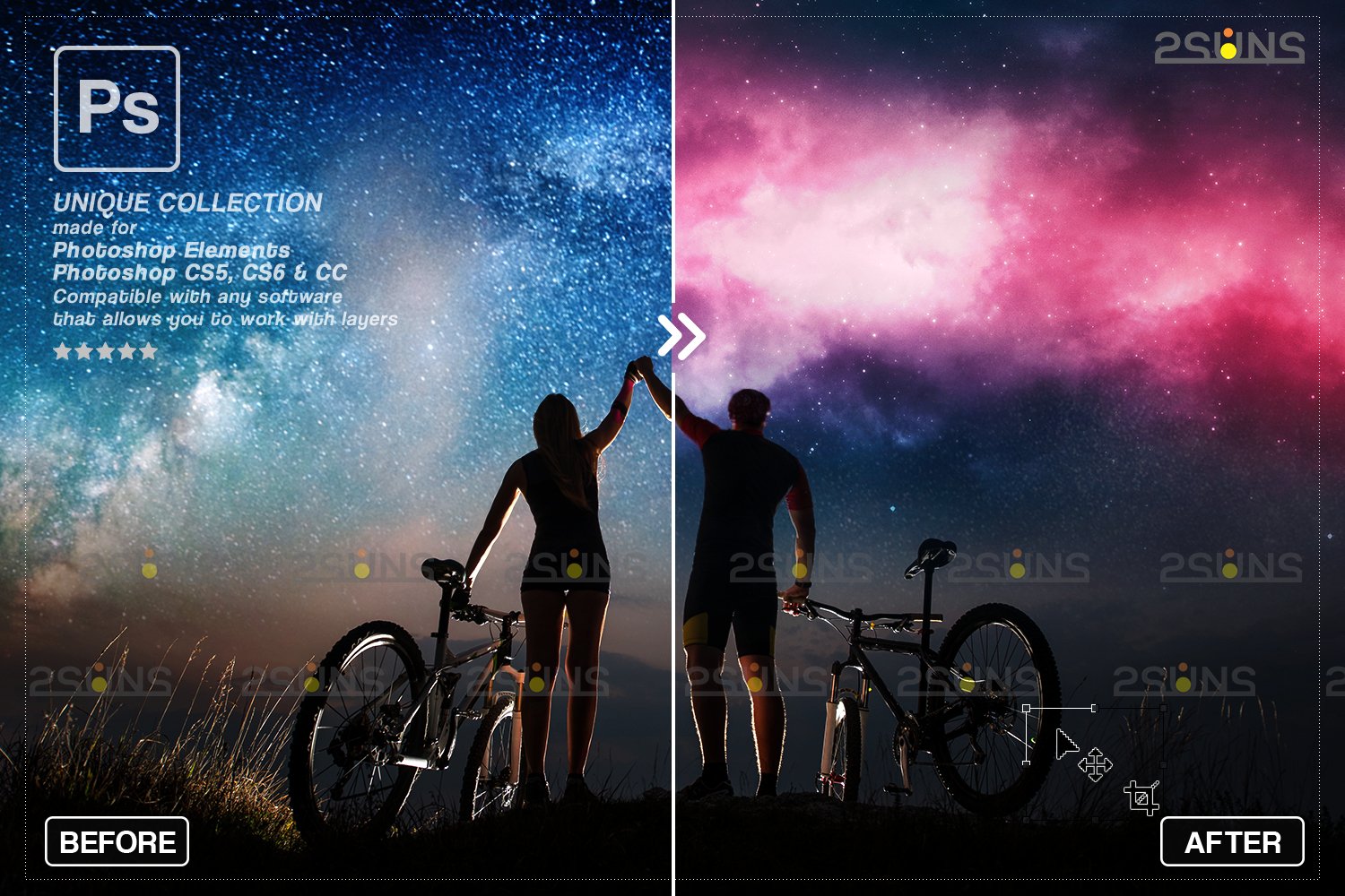 梦幻天空夜景叠层JPG图片素材