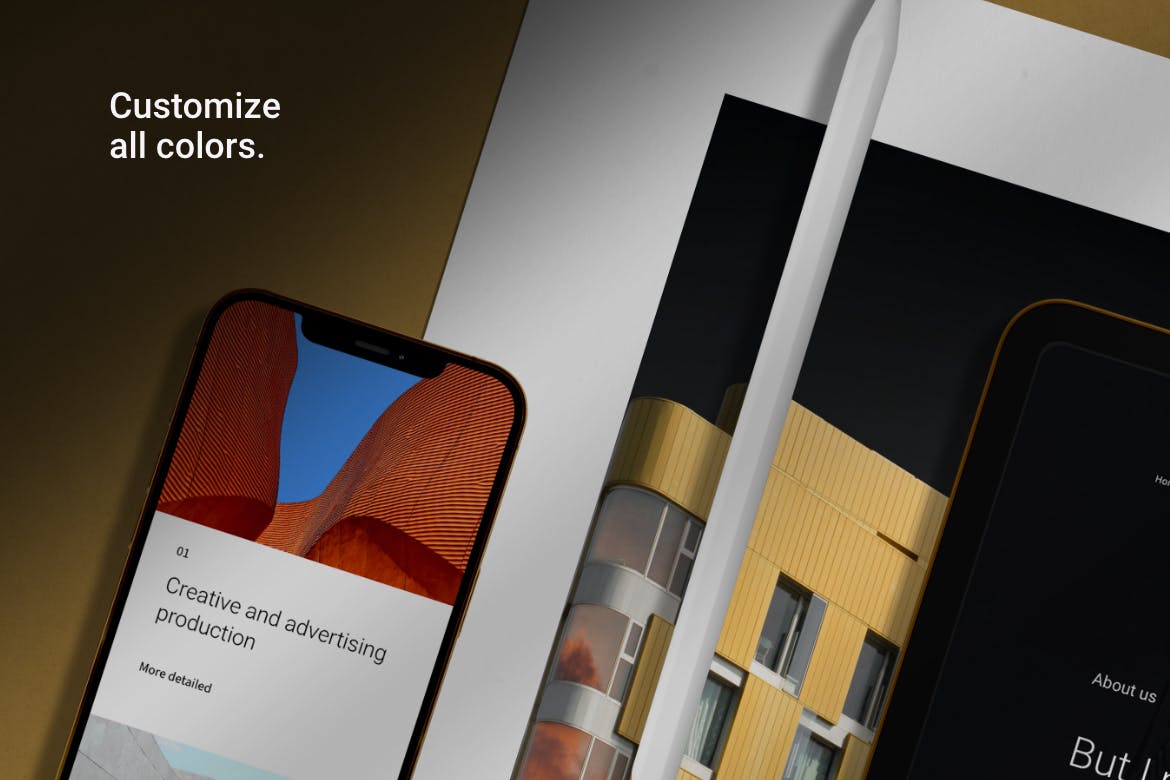 逼真的iPad和手机场景样机PSD素材