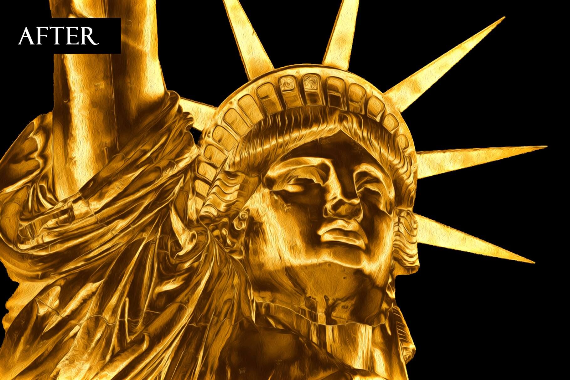 一键生成逼真金色外观照片PS动作效果