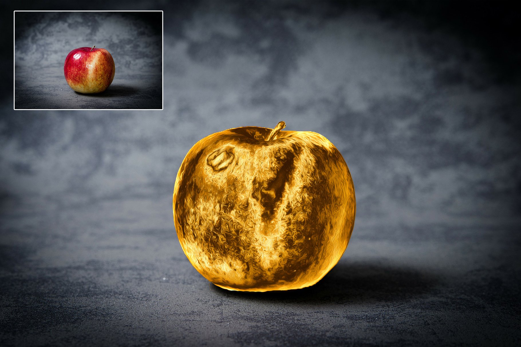 一键生成逼真金色外观照片PS动作效果