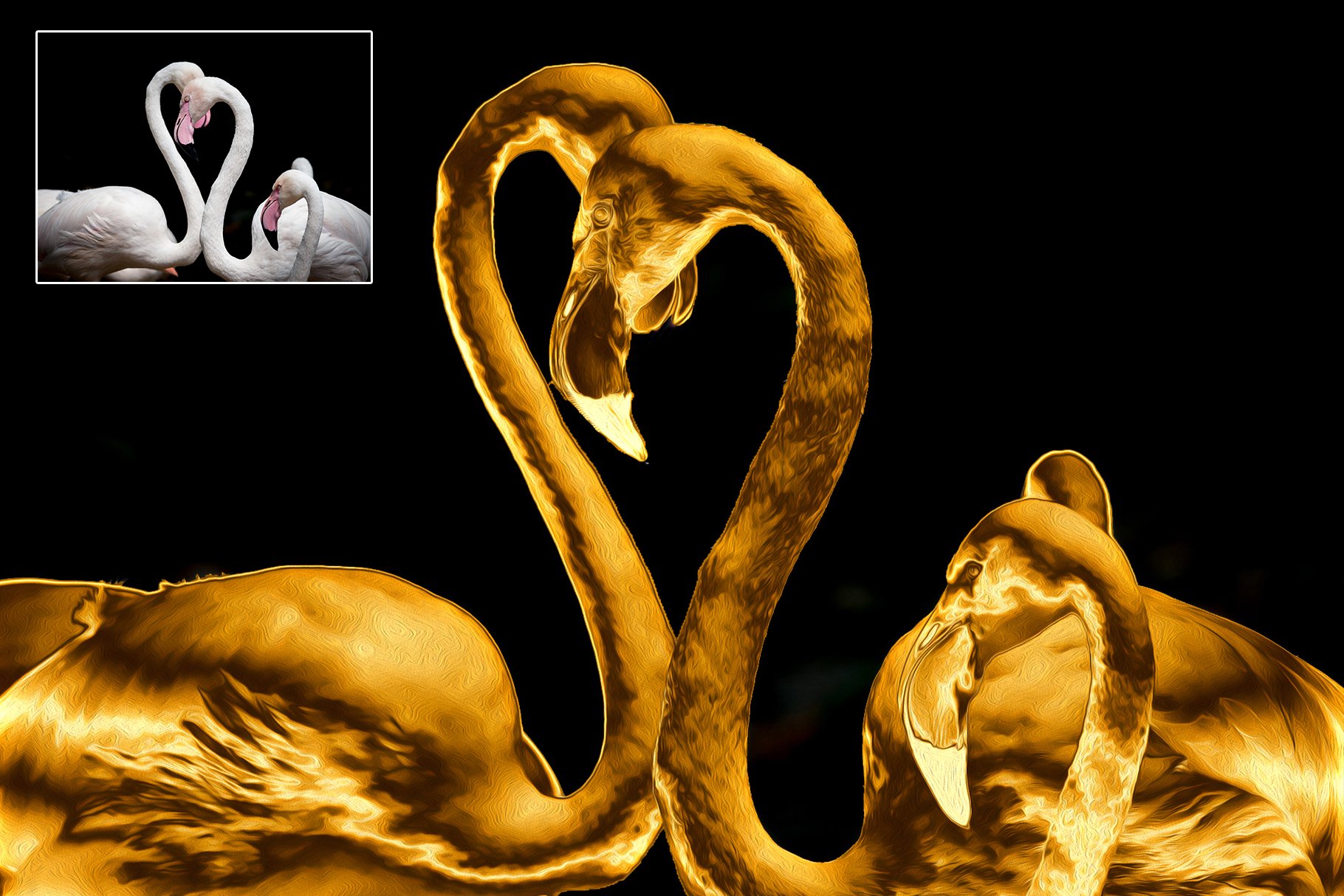 一键生成逼真金色外观照片PS动作效果