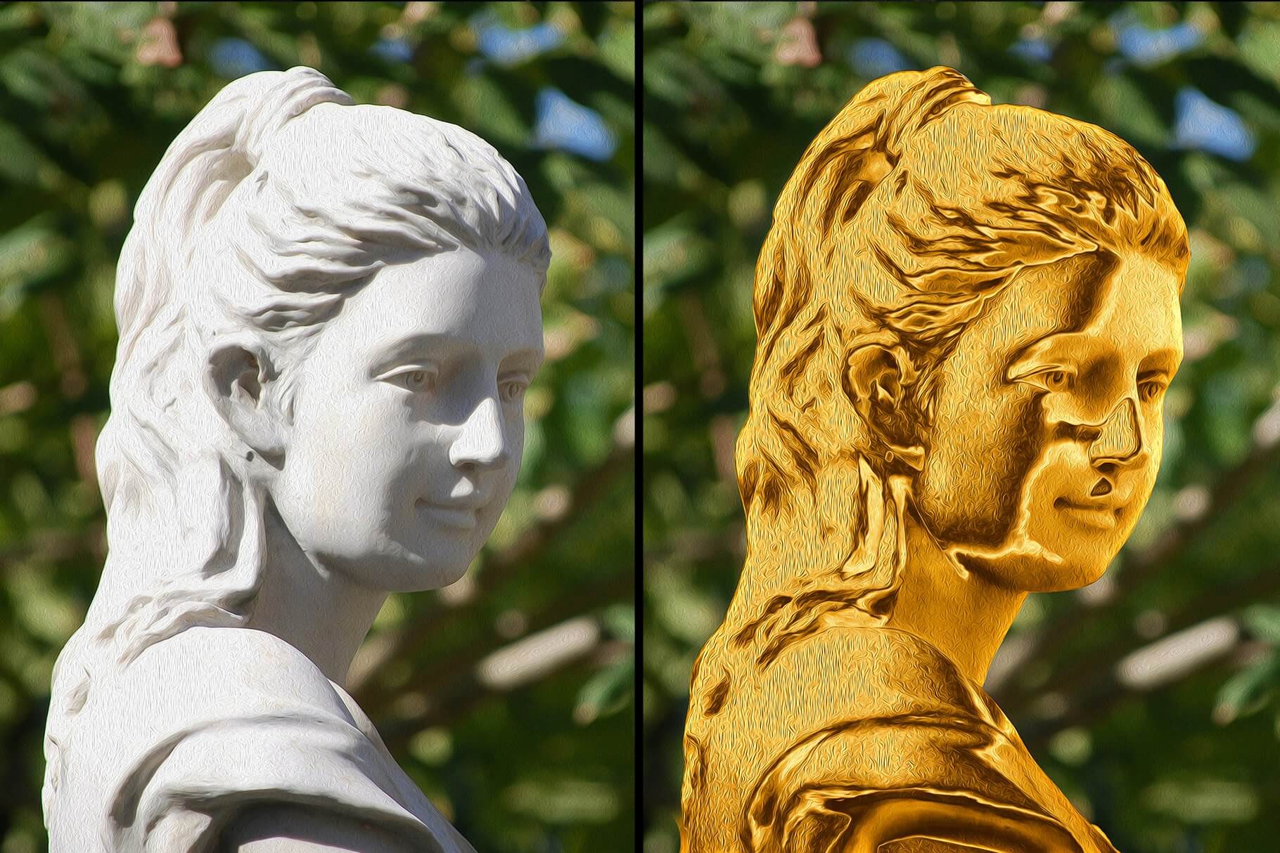 一键生成逼真金色外观照片PS动作效果