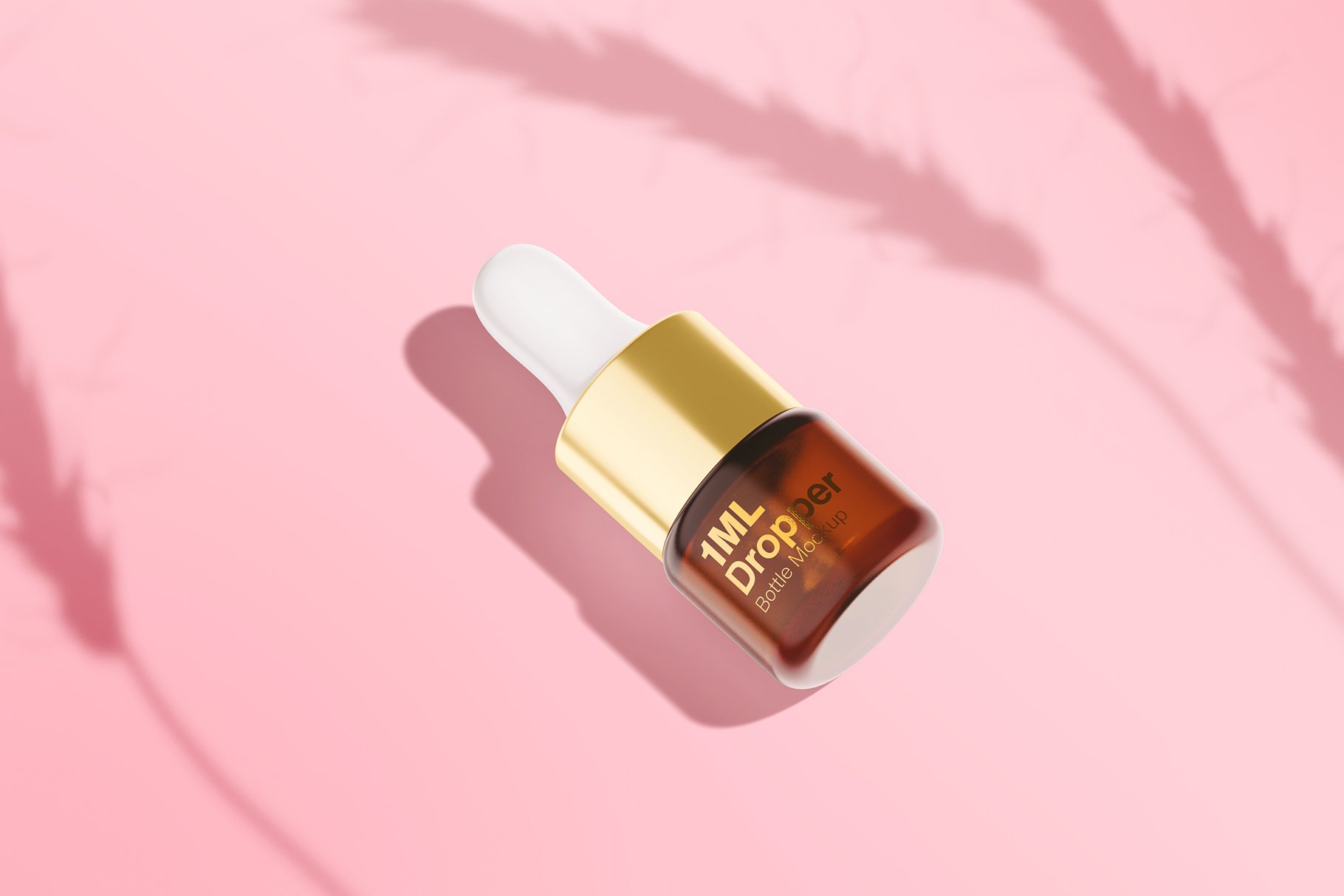 高品质琥珀色滴管瓶包装设计样机PSD素材