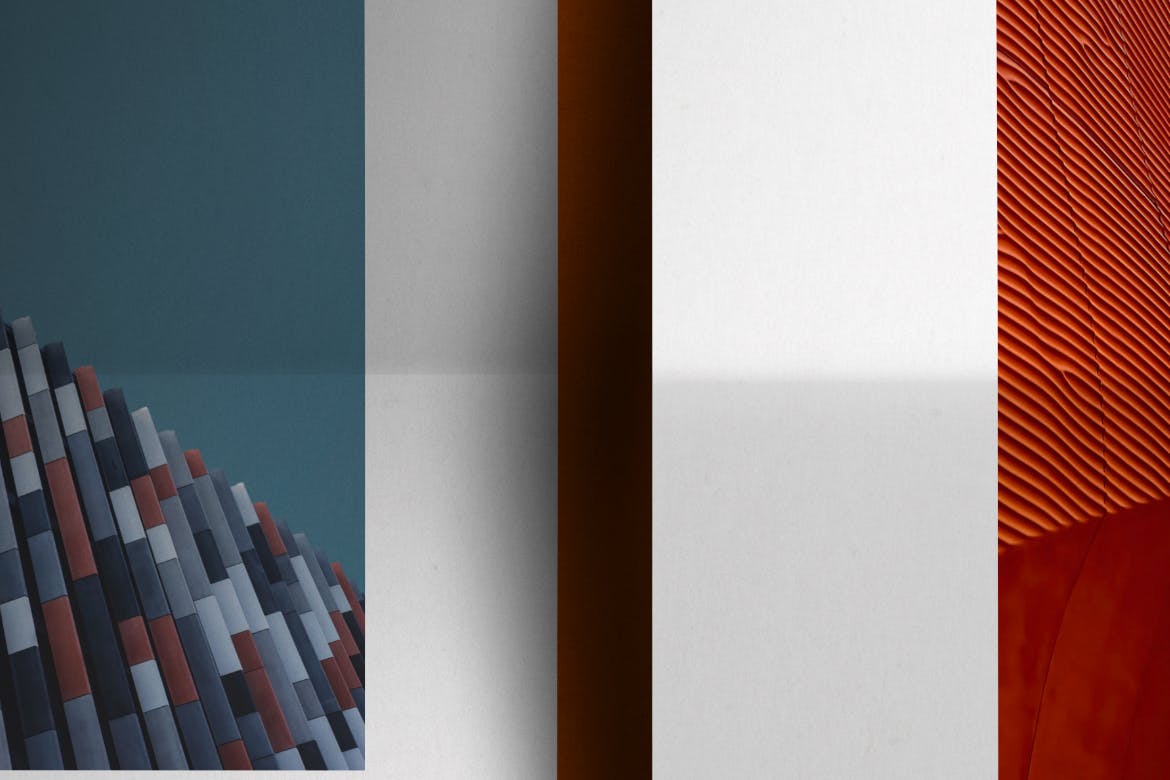 带有折痕的A4海报宣传单设计VI样机PSD素材