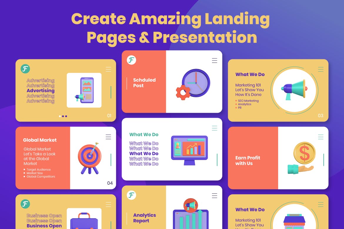 精品素材：50个3D立体风格iocn图标素材合集