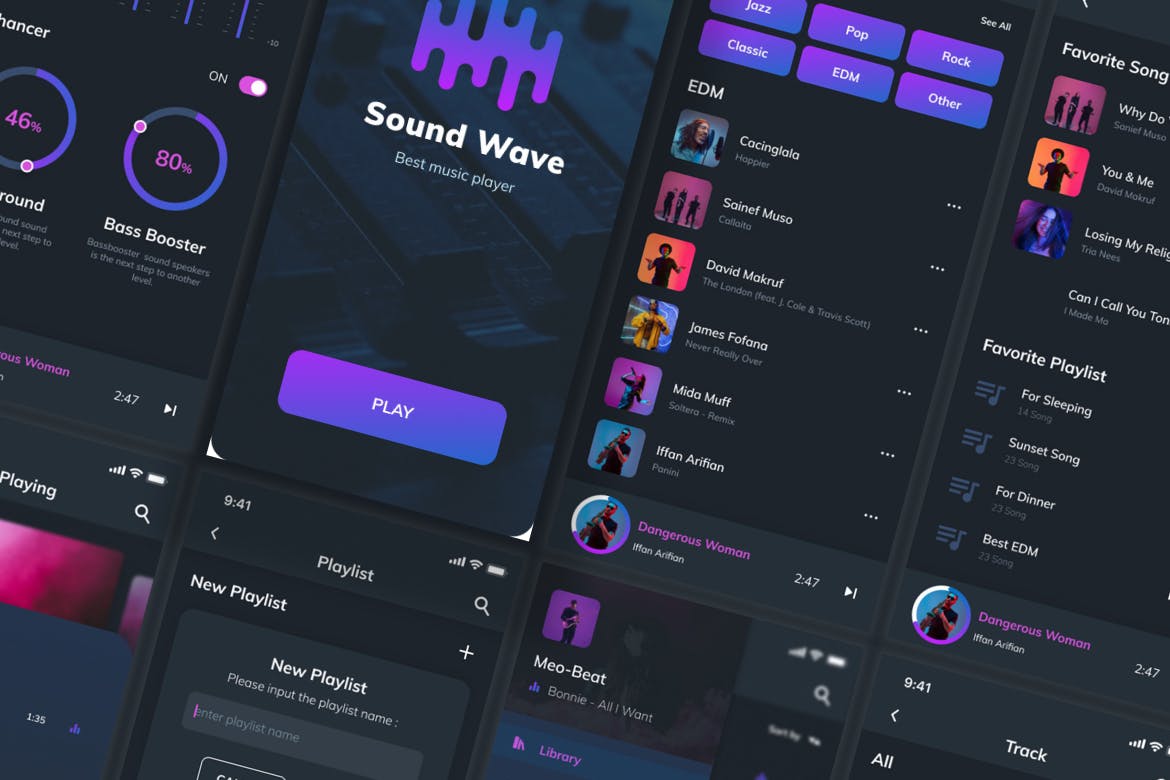 音乐音频管理APP UI素材包