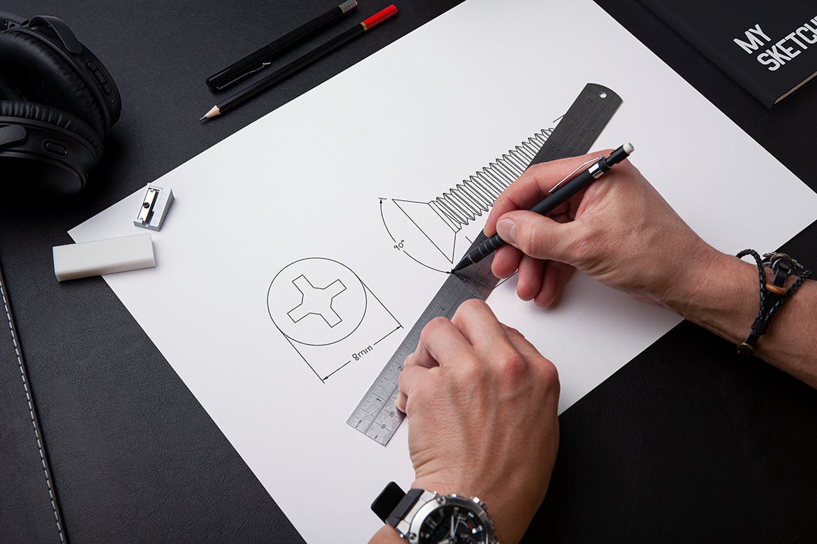 10个素描为主题的绘画本PSD样机素材