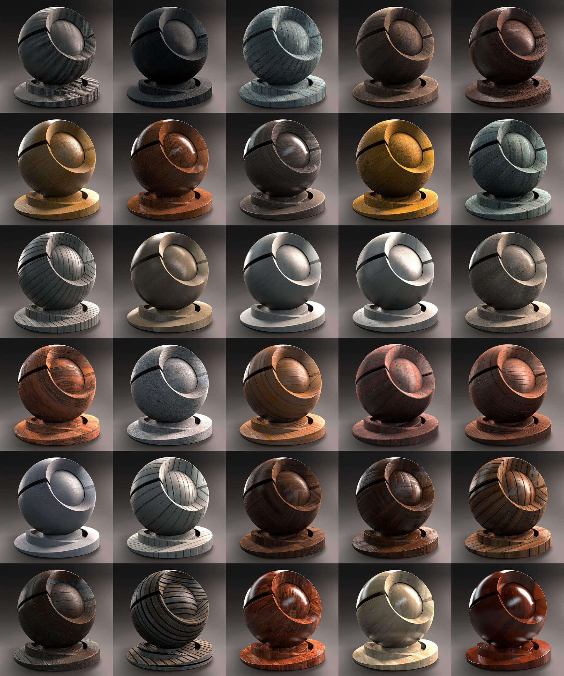 500组高品质常用Redshift木纹塑料玻璃材质预设C4D素材