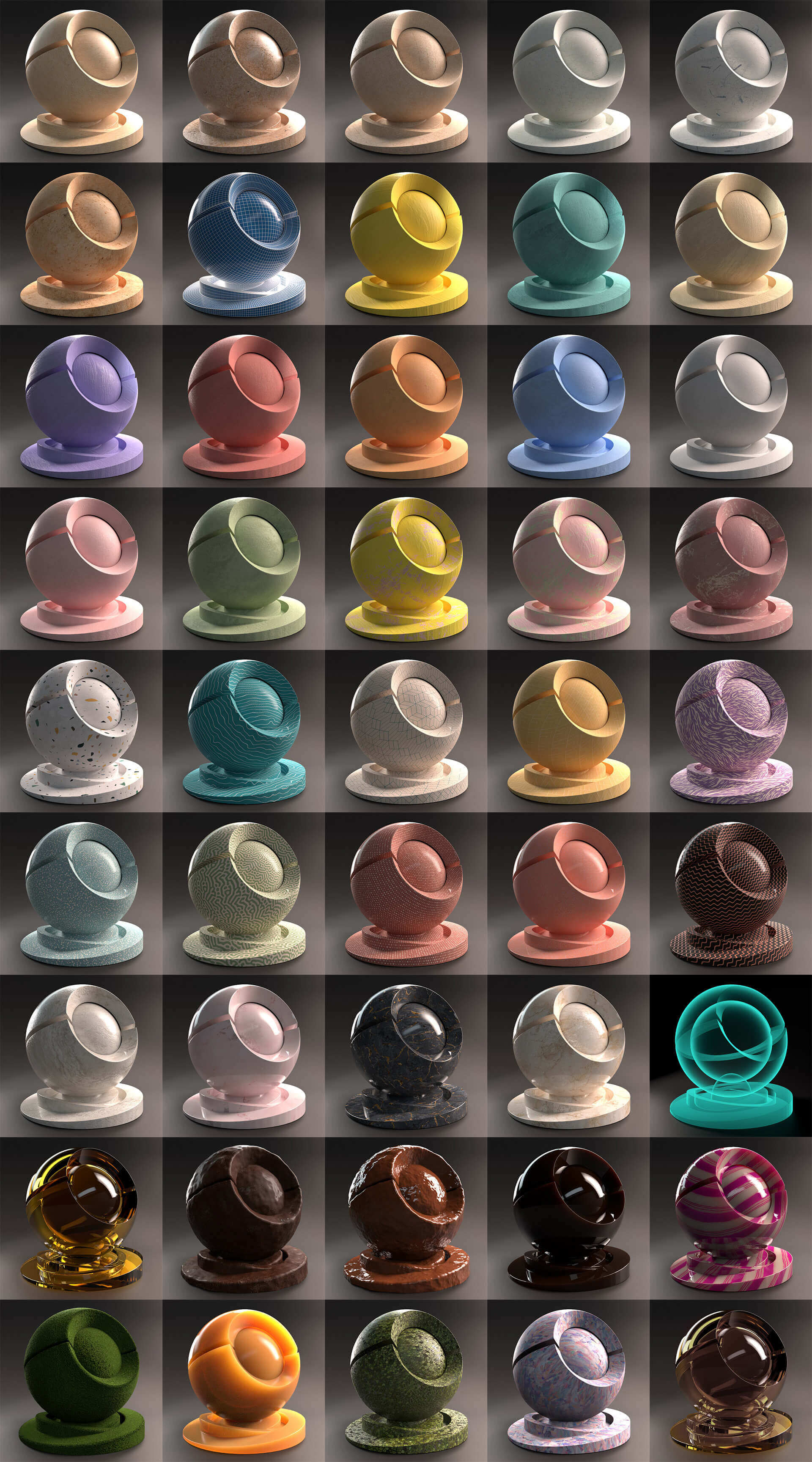 500组高品质常用Redshift木纹塑料玻璃材质预设C4D素材