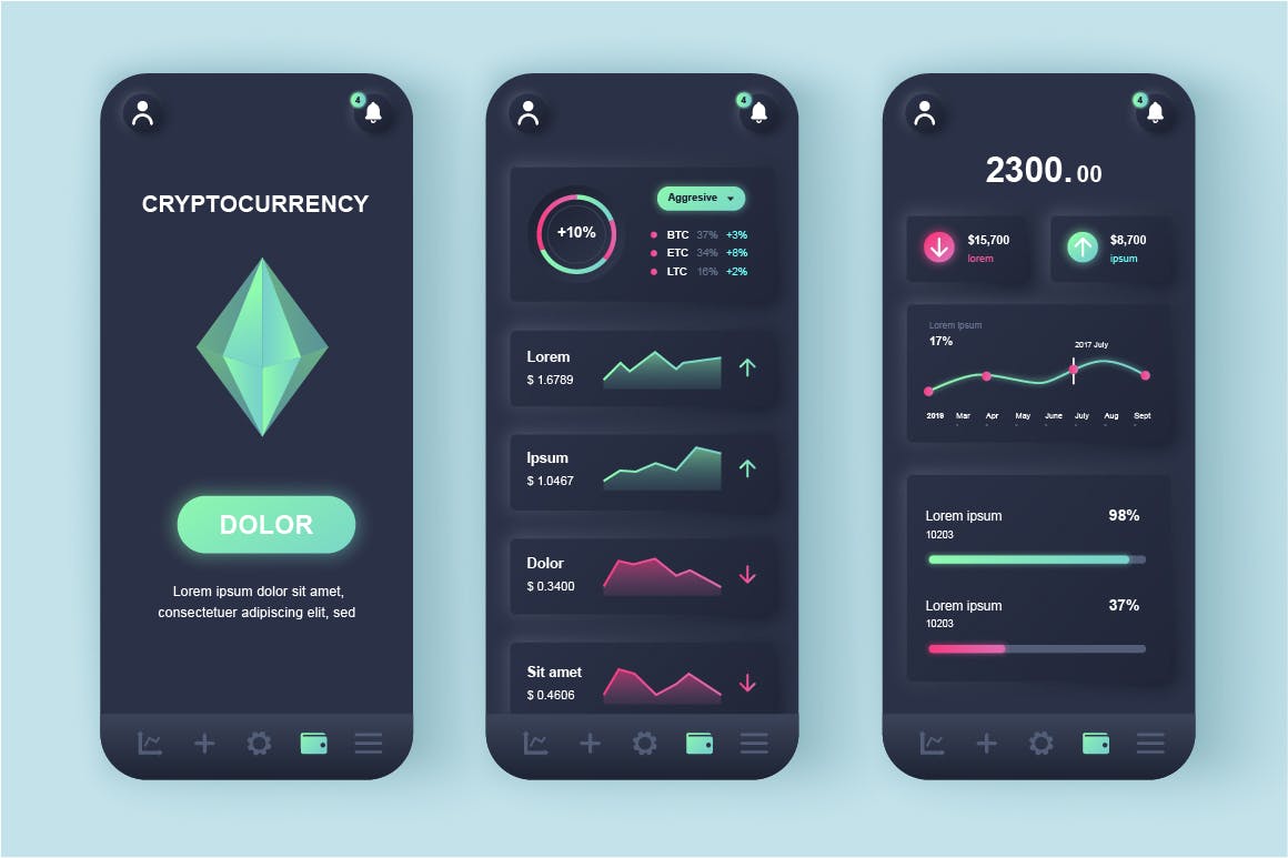 区块链手机数据APP UI KIT工具包
