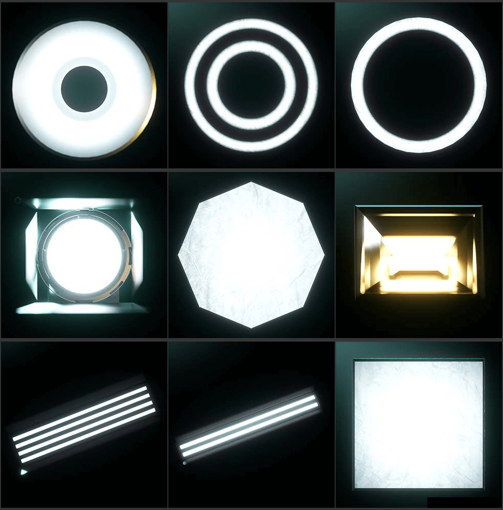 一套C4D摄影棚Octane灯光预设V1.2创意场景3D素材模型