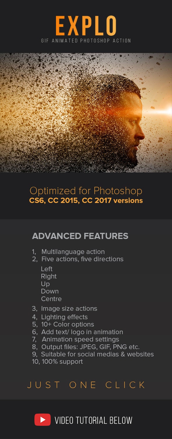 粒子爆炸分散GIF动画效果PS动作素材