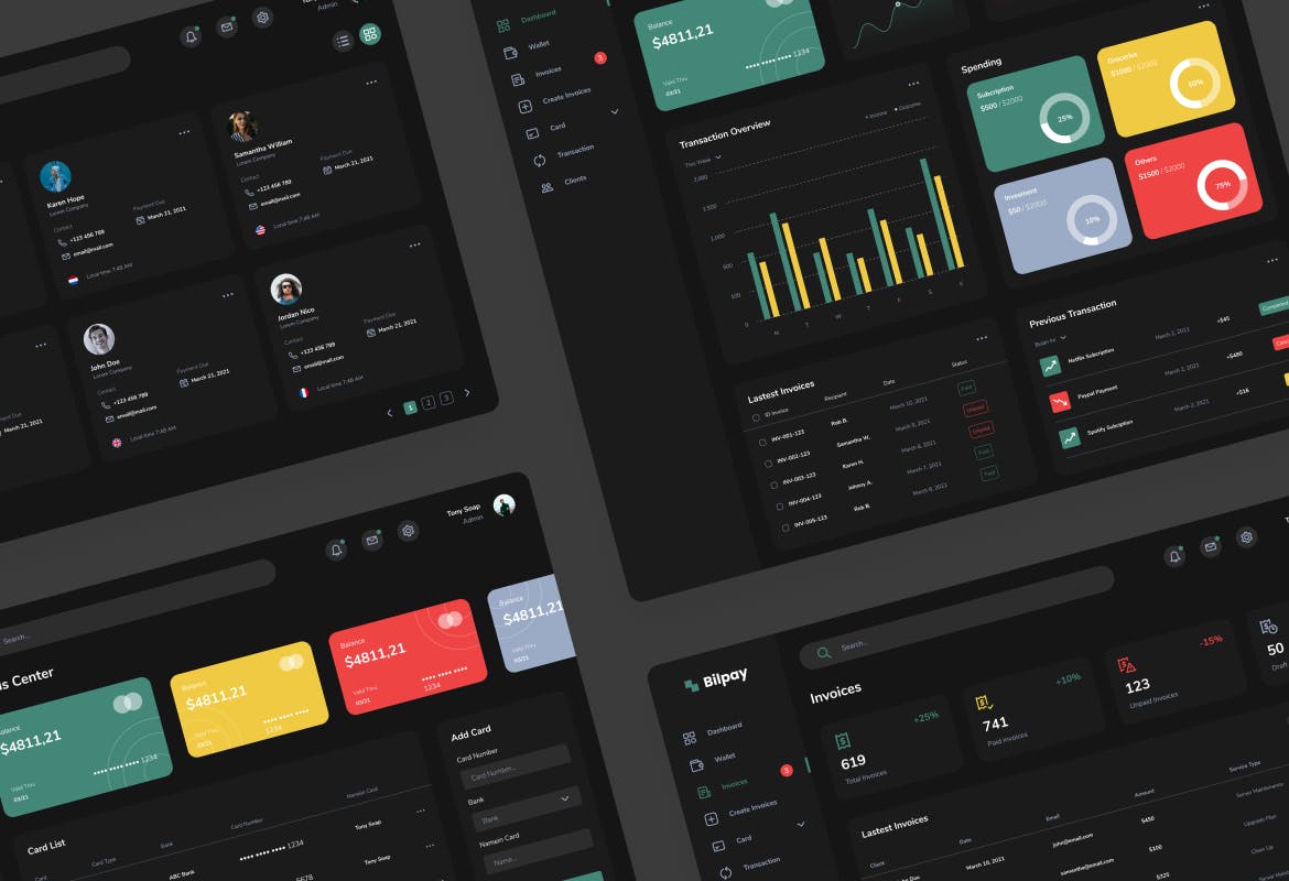 16个支付相关的后台管理网站UI素材