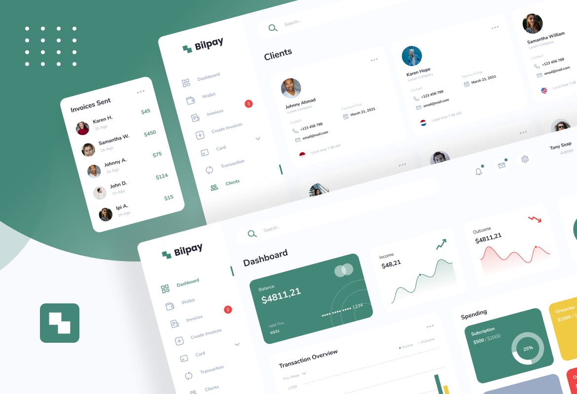 16个支付相关的后台管理网站UI素材