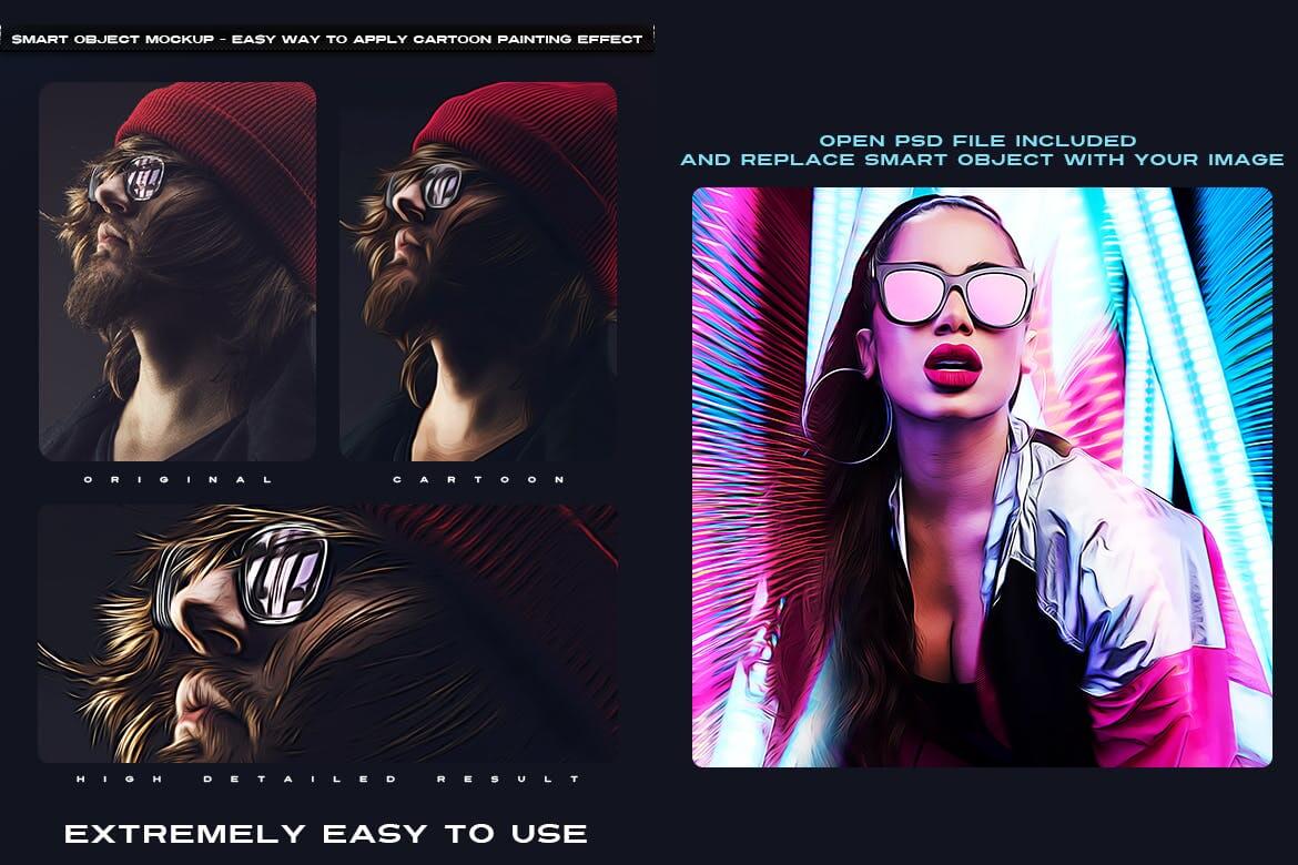 逼真有质感的手绘漫画PS动作预设素材