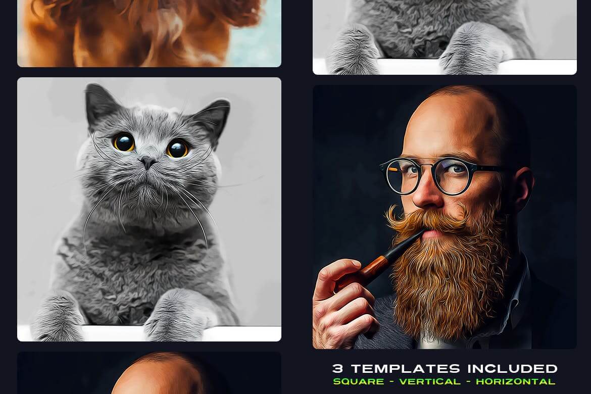 逼真有质感的手绘漫画PS动作预设素材