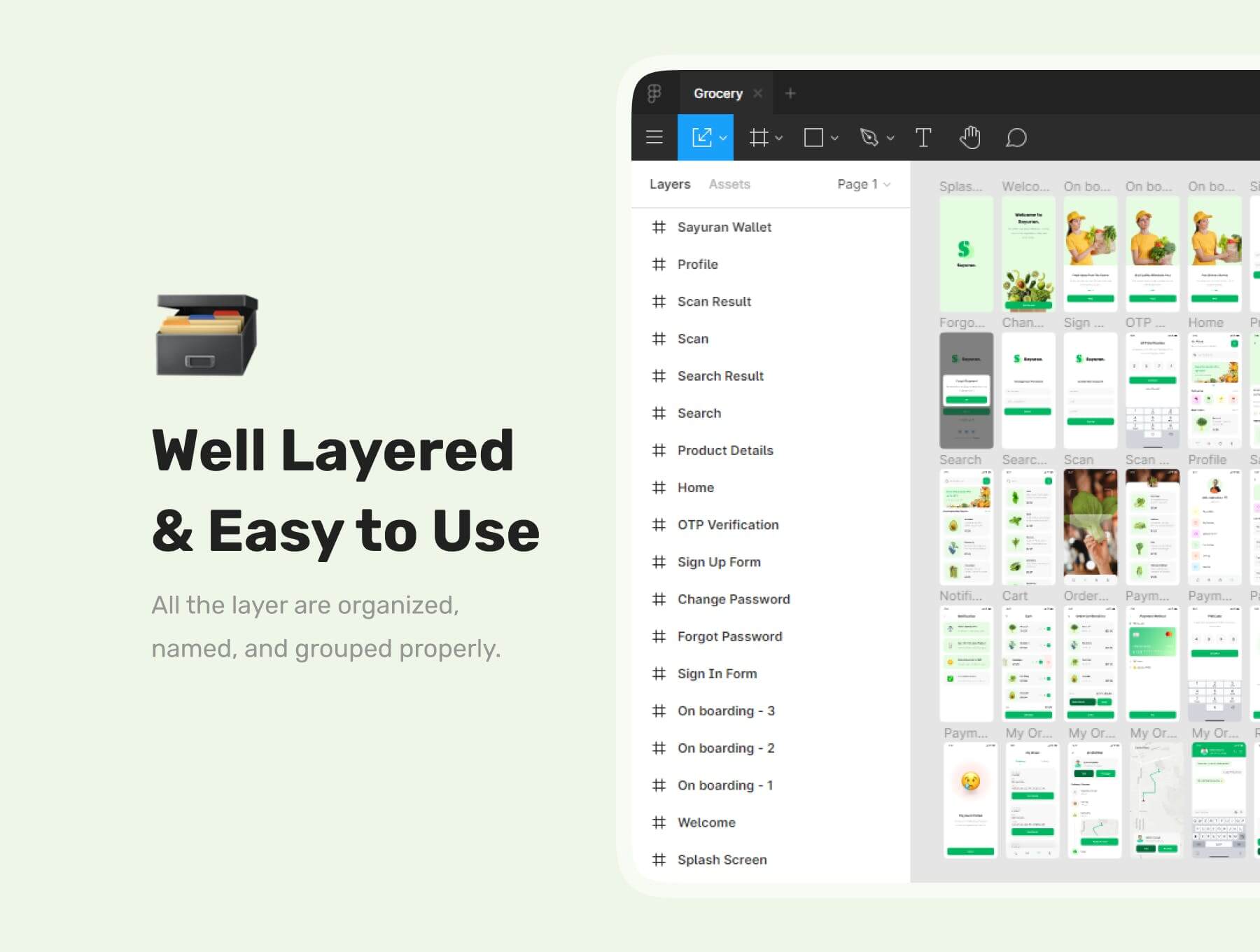 30个绿色轻松的农产品生鲜电商UI KIT素材
