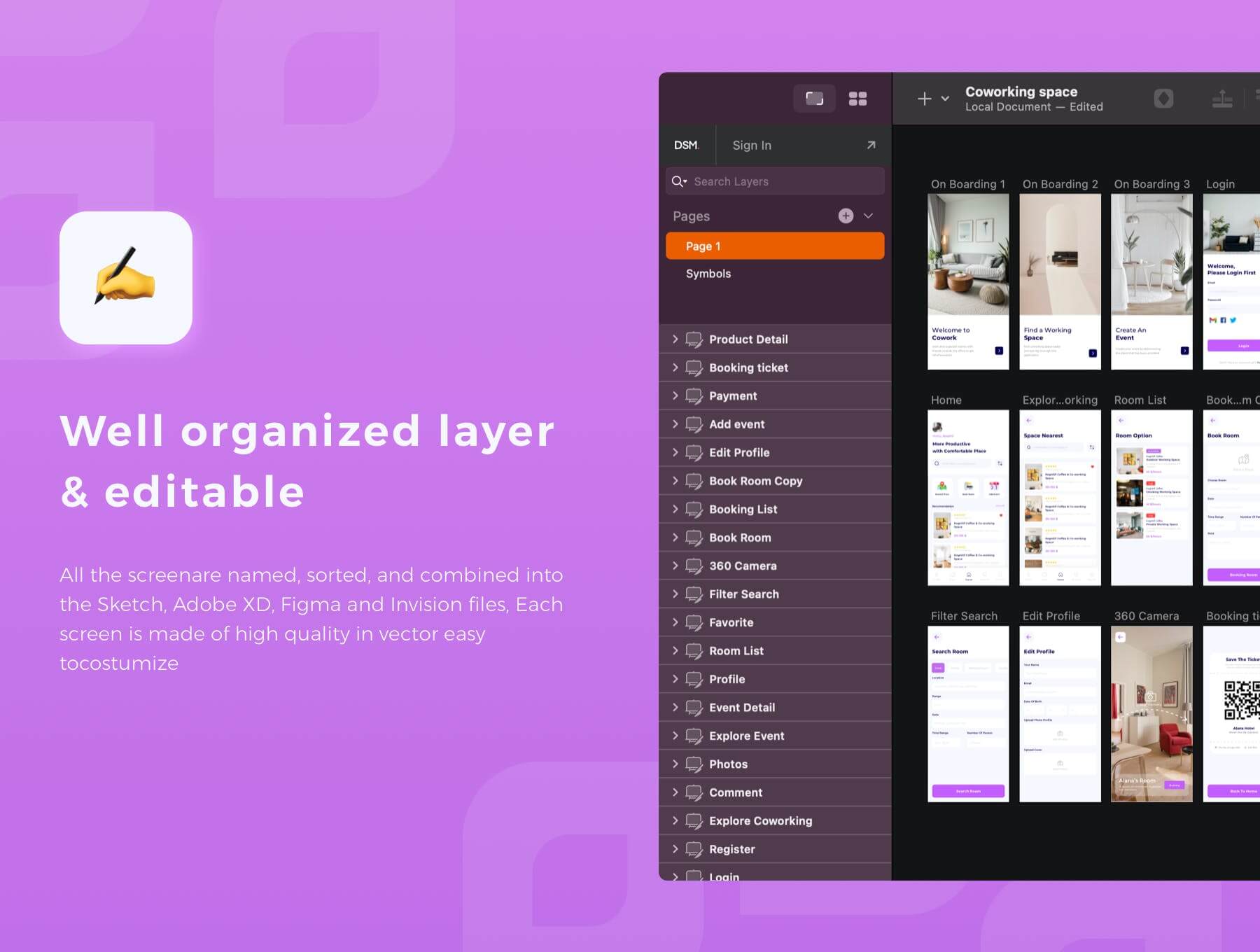 20个紫色简洁的租房APP UI KIT界面素材包