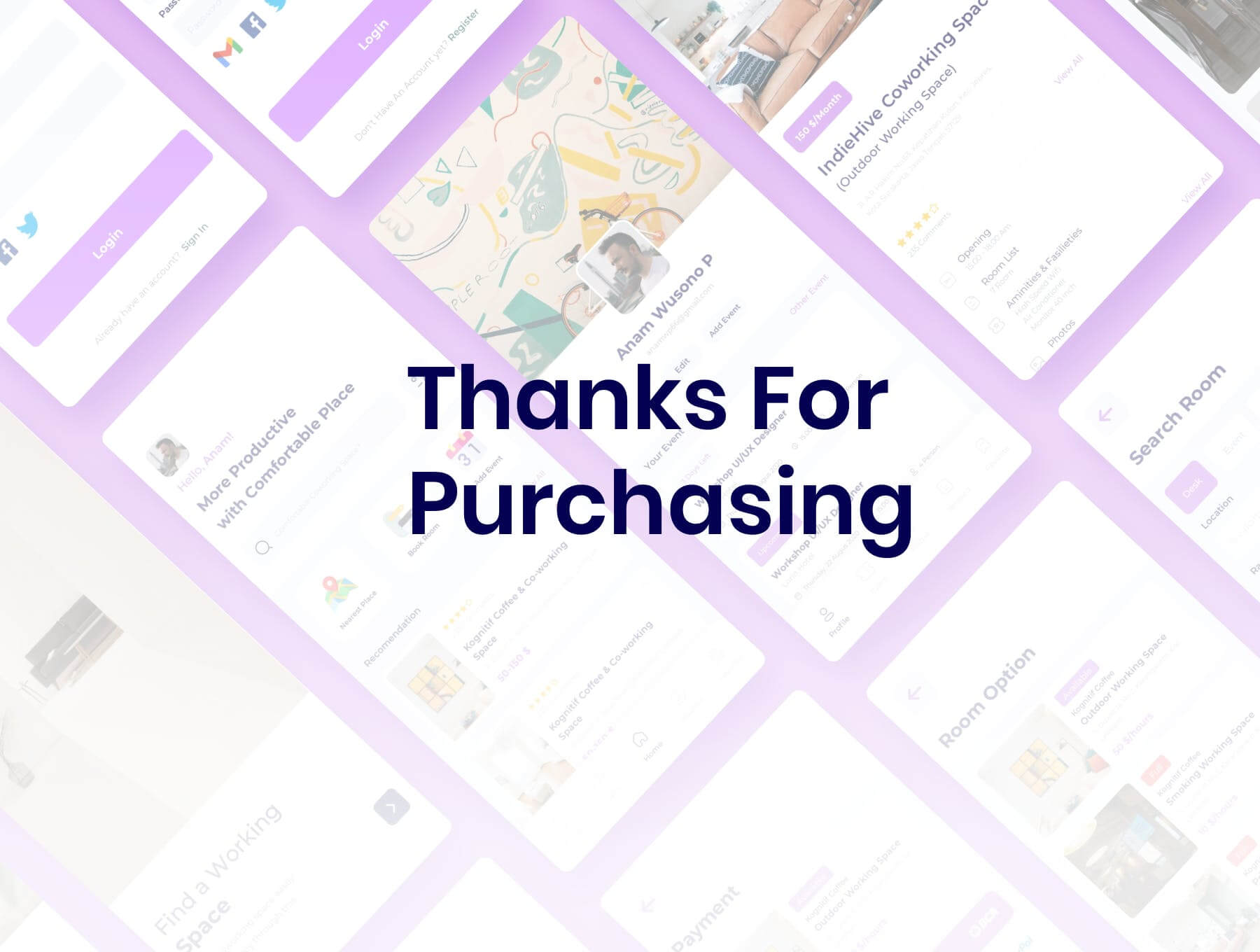 20个紫色简洁的租房APP UI KIT界面素材包