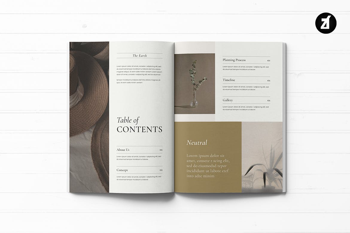 优雅时尚简约多用途品牌手册画册宣传册杂志VI设计模板