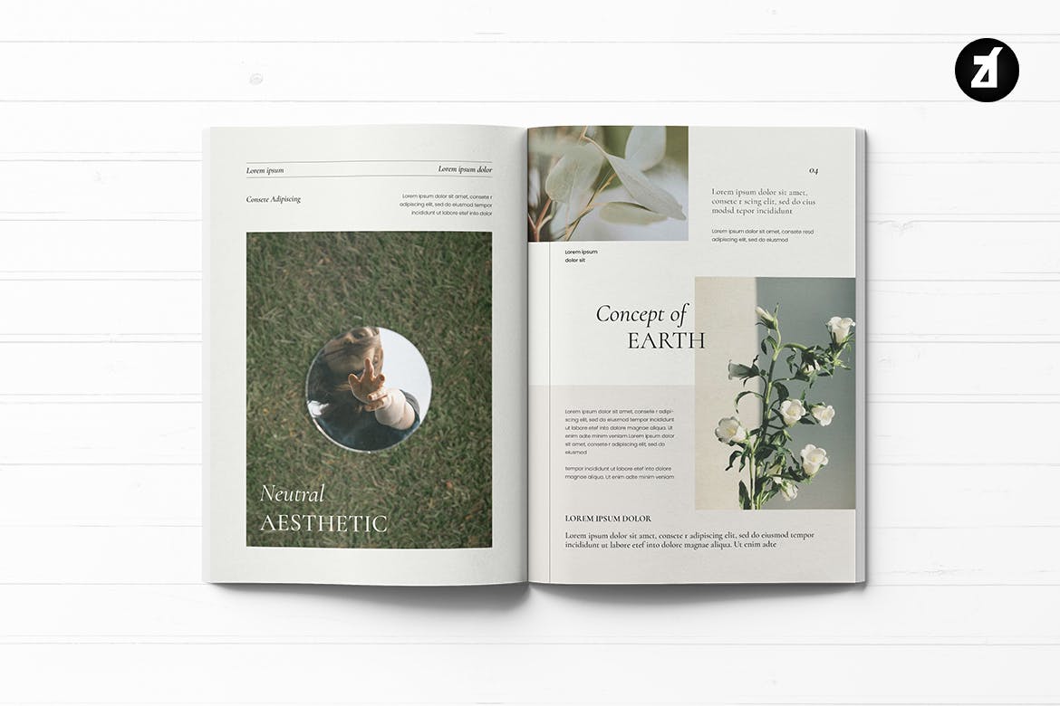 优雅时尚简约多用途品牌手册画册宣传册杂志VI设计模板