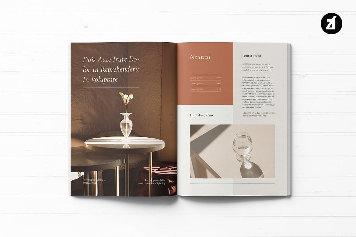 优雅时尚简约多用途品牌手册画册宣传册杂志VI设计模板