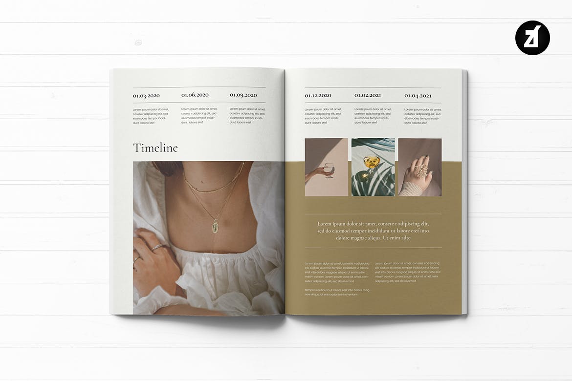 优雅时尚简约多用途品牌手册画册宣传册杂志VI设计模板