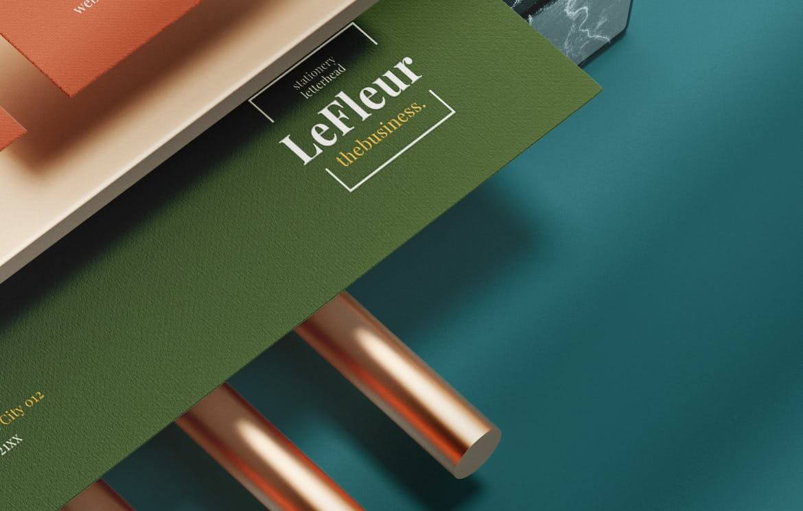 时尚高端现代的VI设计样机PSD素材模型