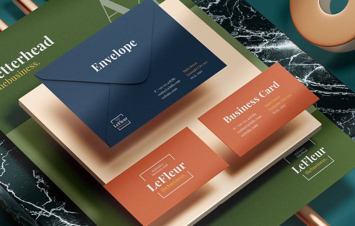 时尚高端现代的VI设计样机PSD素材模型