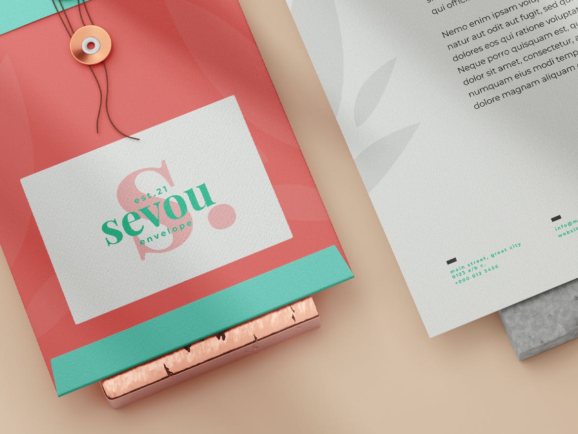 清新优雅的文具主题类VI设计样机PSD素材模板