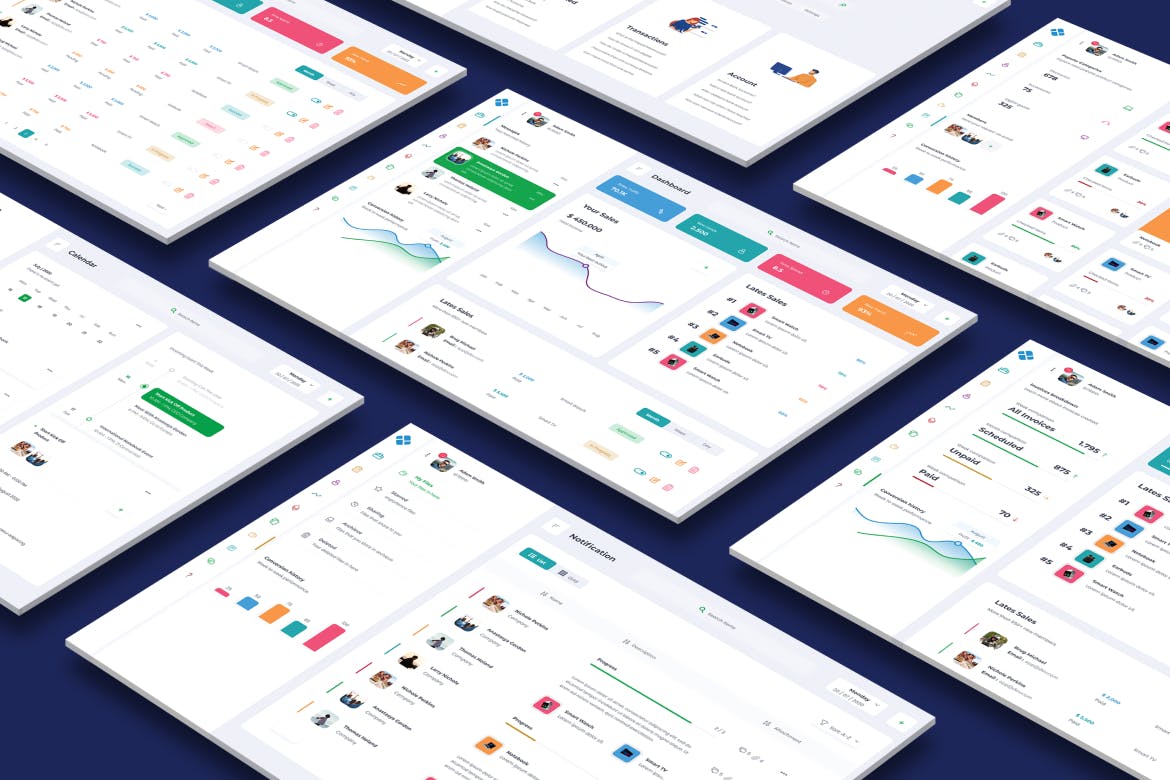 60个高品质SAAS后台管理网站素材模板